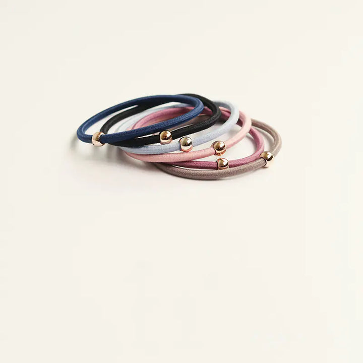 Korean Style Hair Accessories with Gold Bead Hair Ties