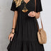 Summer V-neck Dresses Women's Loose Casual Short-sleeved Corset Dress