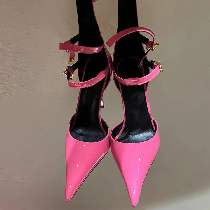 Women's Pointed Patent Leather High Heel Sandals