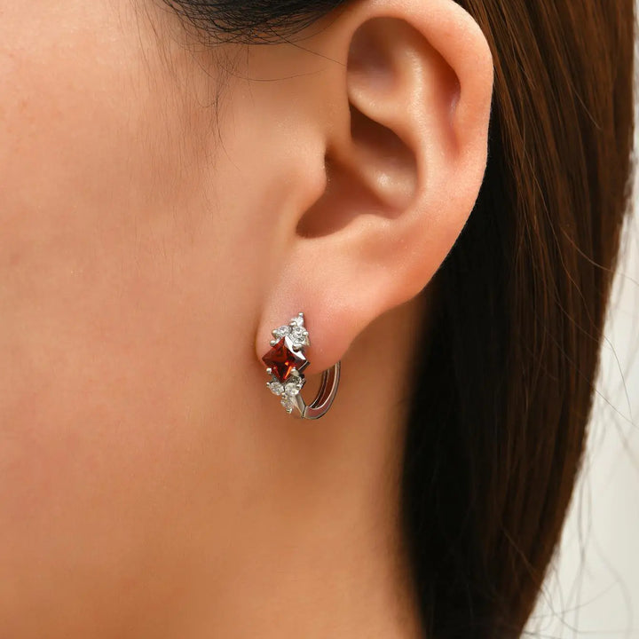 European And American Personalized Square Zircon Earrings