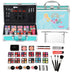 Anpro All-In-One Makeup Carry Case with Pro Teen Makeup Set Full Starter Cosmetics Kit with Makeup Brushes Lipsticks Eye Shadows Palette Blushes Glitter Gel-Blue Leopard