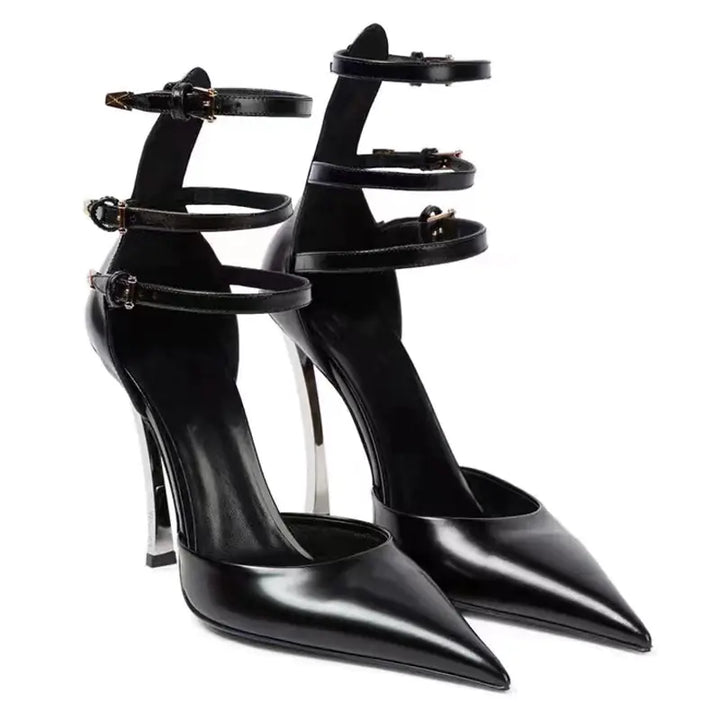 Women's Pointed Patent Leather High Heel Sandals